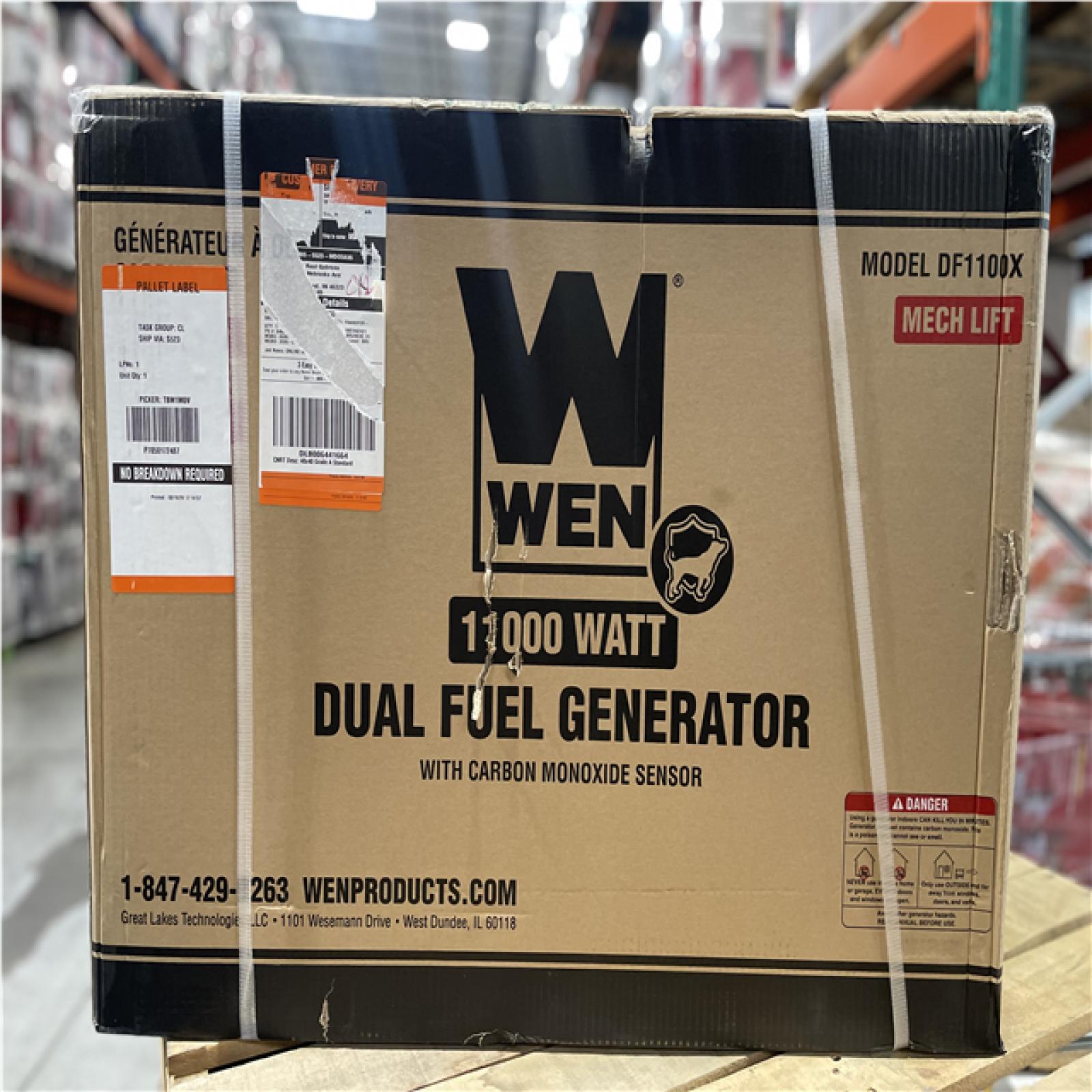 DALLAS LOCATION- WEN 11 000-Watt 120V/240V Dual Fuel Portable Gas/Propane Generator