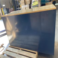 DALLAS LOCATION - Husky 52 in. W x 25 in. D 10-Drawer Mobile Workbench Tool Chest with Solid Wood Work Top in Gloss Blue