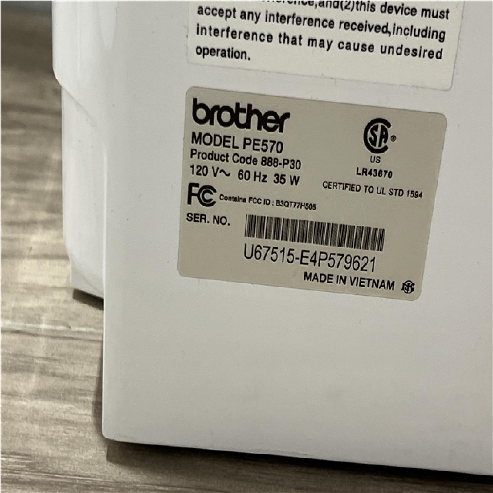 AS-IS Brother PE570 Embroidery Machine with 4 x 4 Embroidery Area