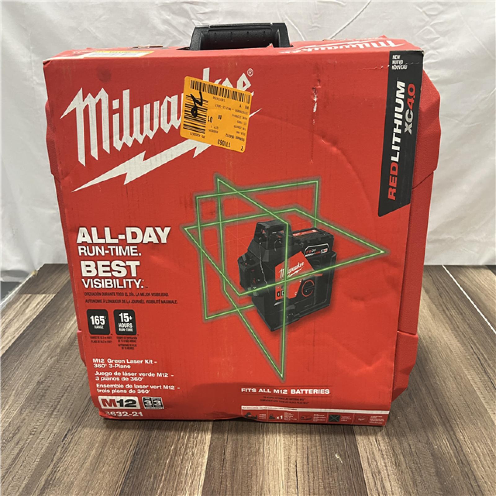 AS-IS Milwaukee-3632-21 M12 Green Beam Laser 360° 3-Plane Kit