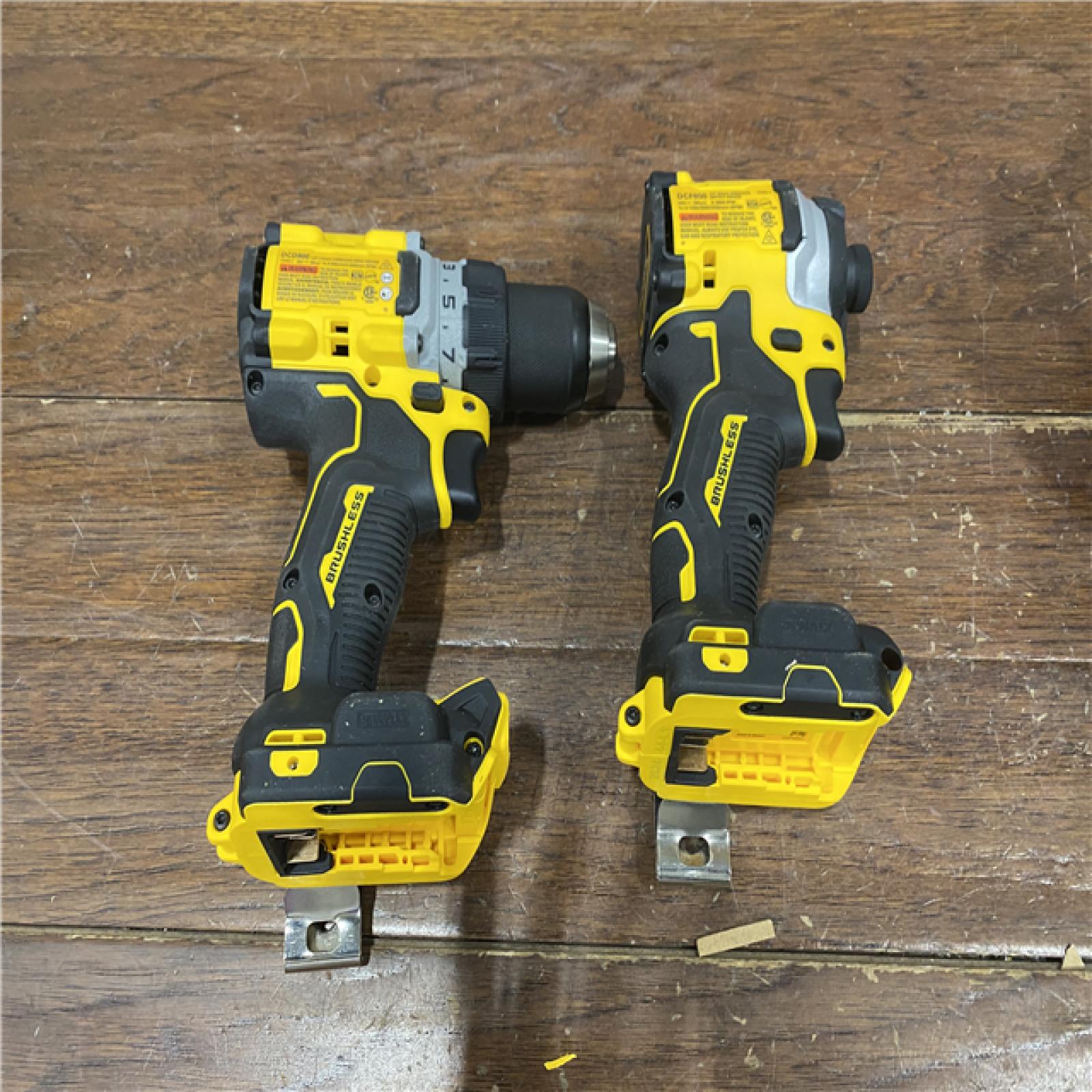 AS-IS DEWALT 20V MAX XR Cordless Drill/Driver, ATOMIC Impact Driver 2 Tool Combo Kit, (2) 2.0Ah Batteries, Charger, and Bag