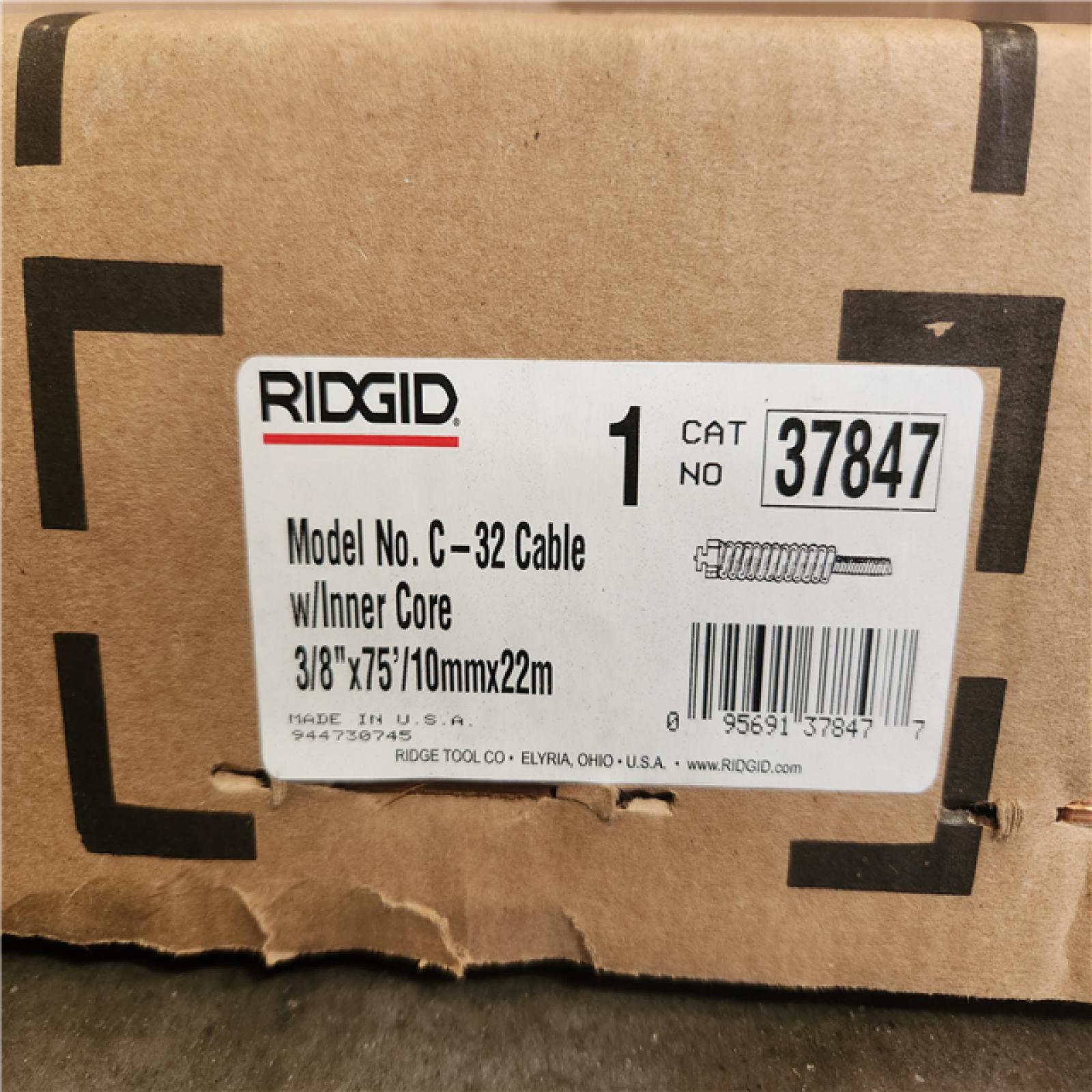 Phoenix NEW RIDGID 3/8 in. x 75 ft. C-32 IC Inner Core Drain Cleaning Snake Auger Machine Replacement Cable for K-3800 Models (SEALED)