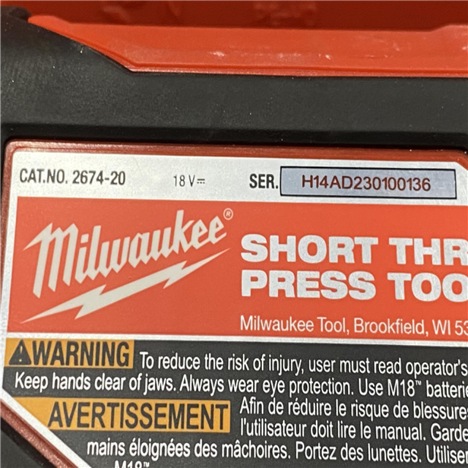AS-IS Milwaukee 18V Lithium-Ion Cordless Short Throw Press Tool Kit