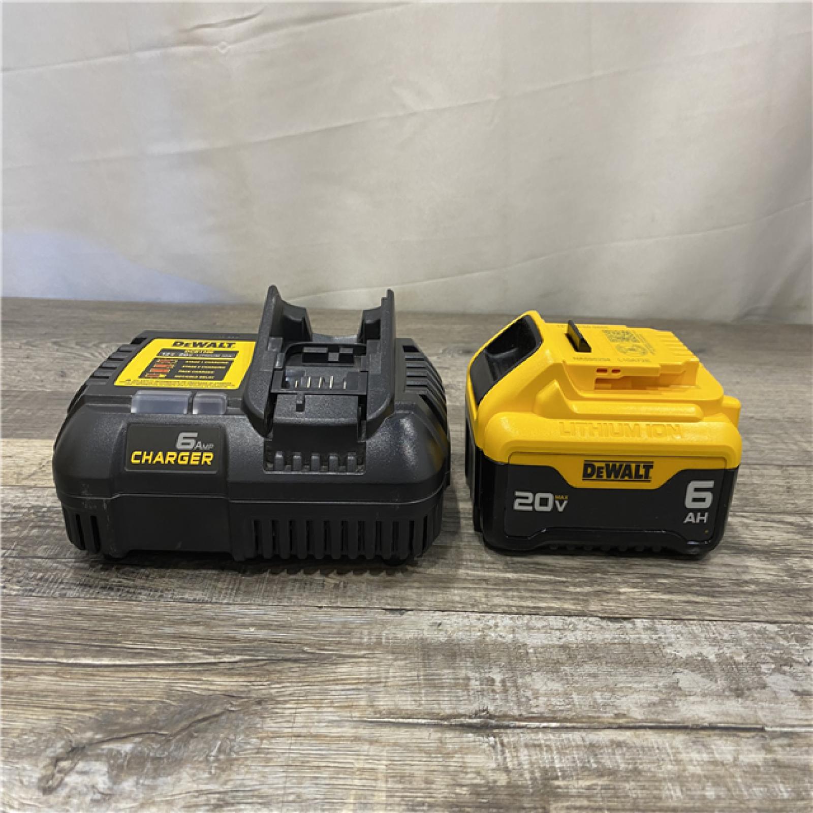 AS-IS DEWALT 20V MAX Lithium-Ion 6.0 Ah Battery and Charger