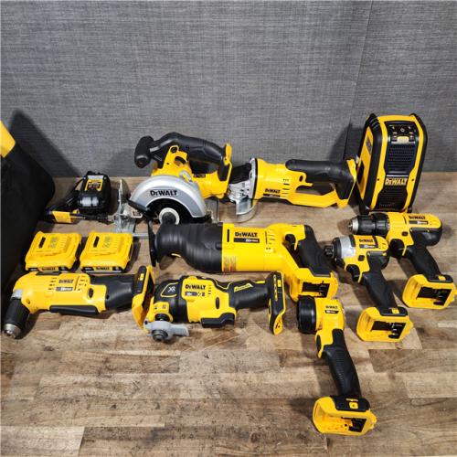 HOUSTON LOCATION - AS-IS (APPEARS LIKE NEW) Dewalt 20V MAX 9-Tool Power-Tool Combo Kit W/ Soft Case Including 2 Batteries & Charger