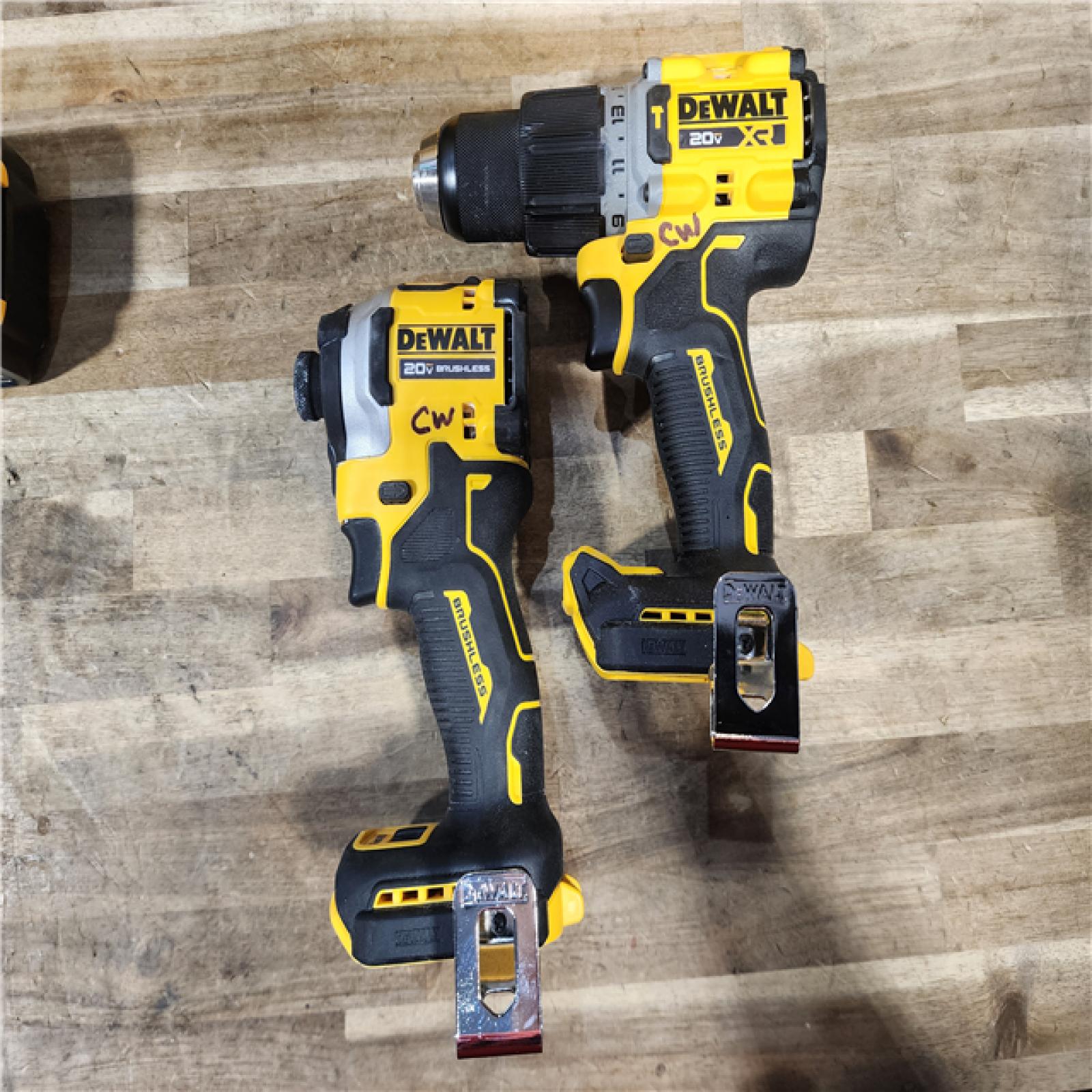 HOUSTON LOCATION - AS-IS DEWALT 20V MAX XR Hammer Drill and ATOMIC Impact Driver 2 Tool Cordless Combo Kit with (2) 4.0Ah Batteries, Charger, and Bag