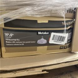 DALLAS LOCATION -  Metalux 14 in. Round 600-Watt Equivalent Integrated LED White High Bay Light PALLET- (20 UNITS)