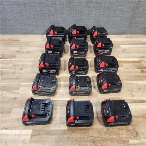 HOUSTON LOCATION - AS - IS MILWAUKEE BATTERY PACK QTY - 15