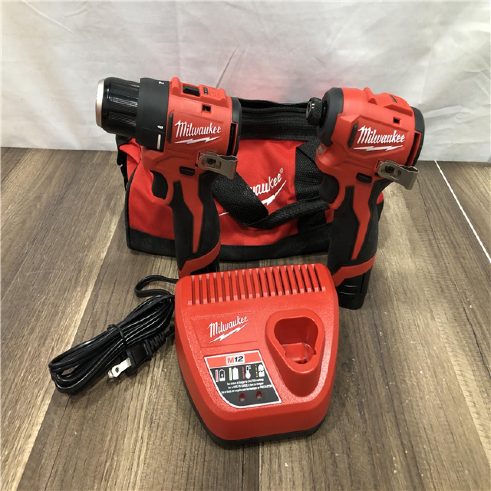 AS-IS Milwaukee 12-Volt Lithium-Ion Brushless Cordless Subcompact Drill and Impact Driver Combo Kit
