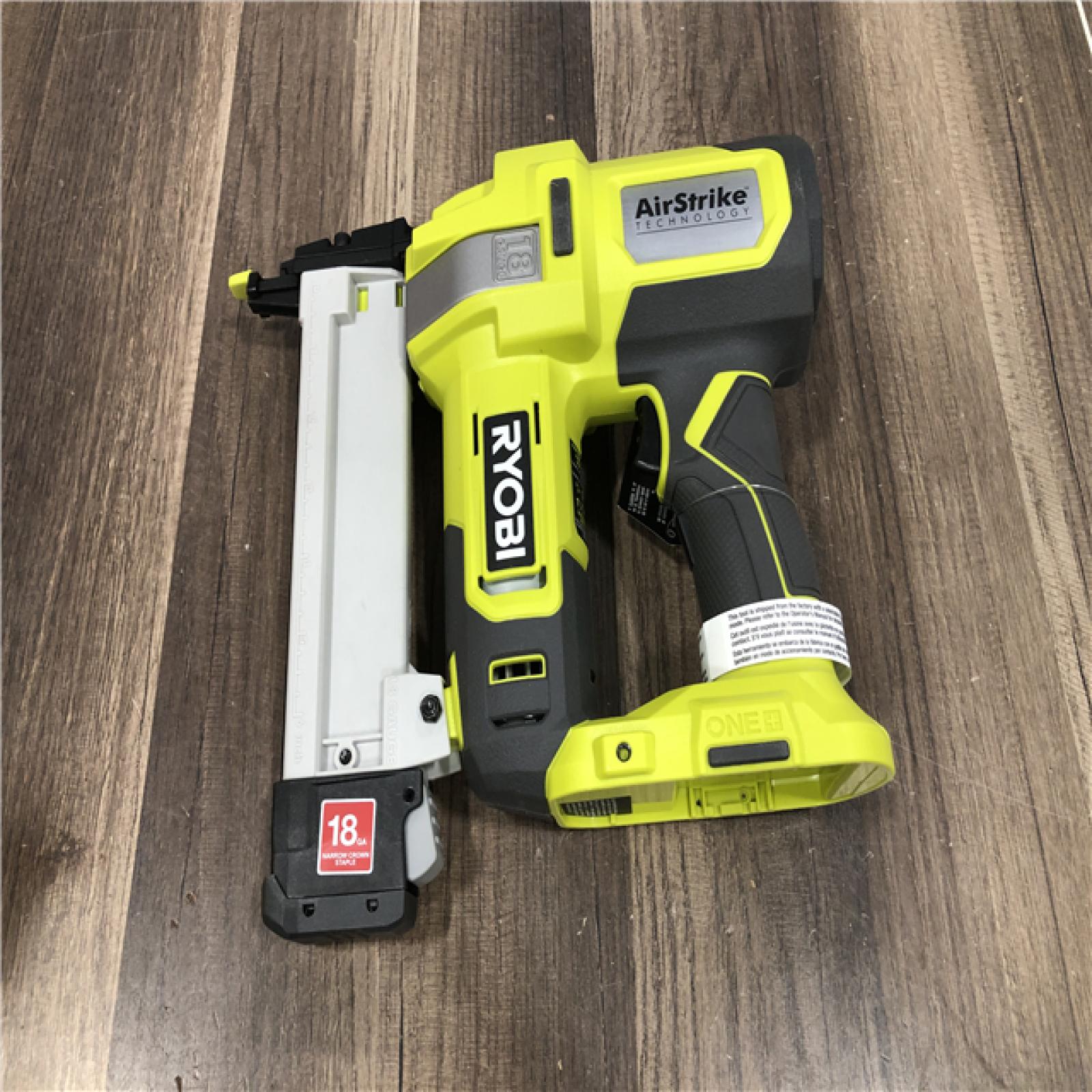 AS-IS RYOBI ONE+ 18V 18-Gauge Cordless AirStrike Narrow Crown Stapler (Tool Only)