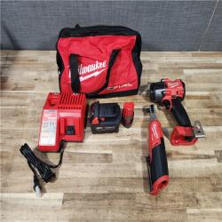 HOUSTON LOCATION - AS - IS M18 FUEL 18V Cordless Mid Torque 1/2 in. Impact Wrench W/ M12 FUEL 3/8 in. Ratchet & Battery/Charger Combo Kit