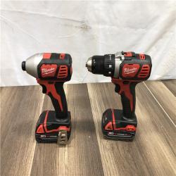 AS-IS Milwaukee 18V Lithium-Ion Cordless Drill Driver/Impact Driver Combo Kit