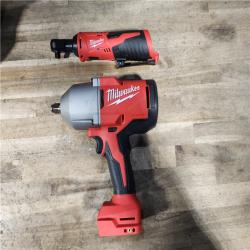 HOUSTON LOCATION - AS-IS Milwaukee 12/18V Lithium-Ion Cordless 3/8 in. Ratchet and 1/2 in. High Torque Impact Wrench with Friction Ring Combo Kit