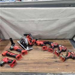 AS-IS Milwaukee 18V Lithium-Ion Cordless Combo Kit (8-Tool) with (3) Batteries, Charger and (2) Tool Bags