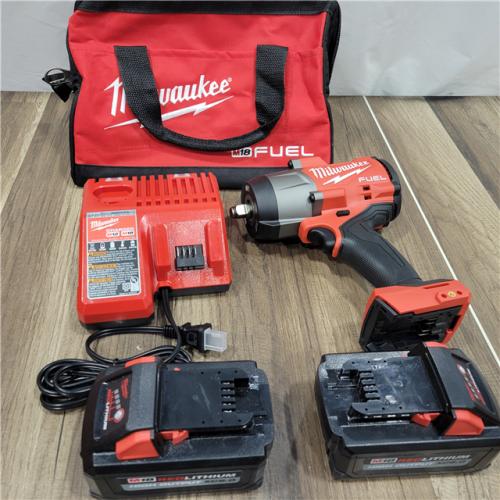 AS-IS Milwaukee M18 FUEL 18V Lithium-Ion Brushless Cordless 1/2 in. Impact Wrench W/(2) 6 Ah FORGE Batteries