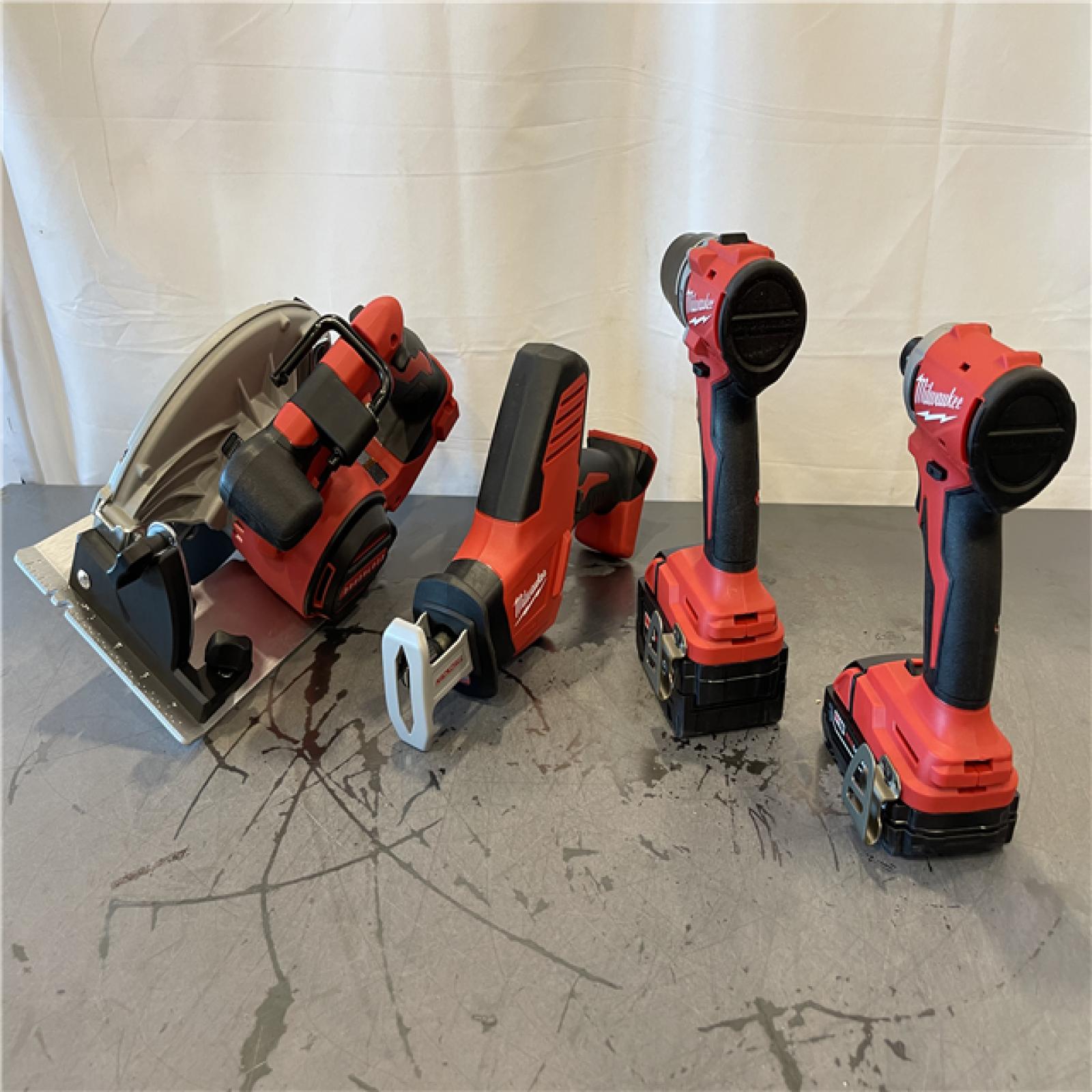 AS-IS - Milwaukee M18 18-Volt Lithium-Ion Brushless Cordless Combo Kit (4-Tool)