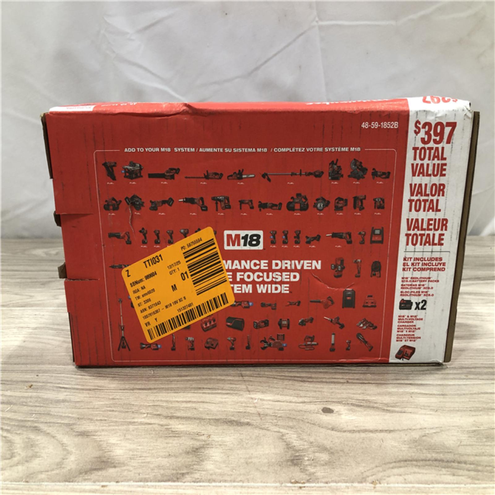 AS-IS Milwaukee M18 18-Volt Lithium-Ion XC Starter Kit