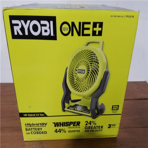 California NEW Ryobi 18V Hybrid 7.5 Fan (Tool Only)