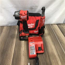 AS-IS Milwaukee FUEL 18V Cordless Mid Torque 1/2 in. Impact Wrench w/ M12 FUEL 3/8 in. Ratchet & Battery/Charger Combo Kit