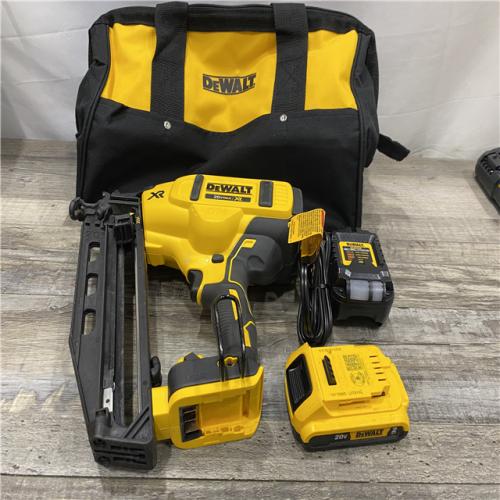 AS-IS DEWALT 20V MAX XR 16-Gauge Electric Cordless Angled Finishing Nailer Kit