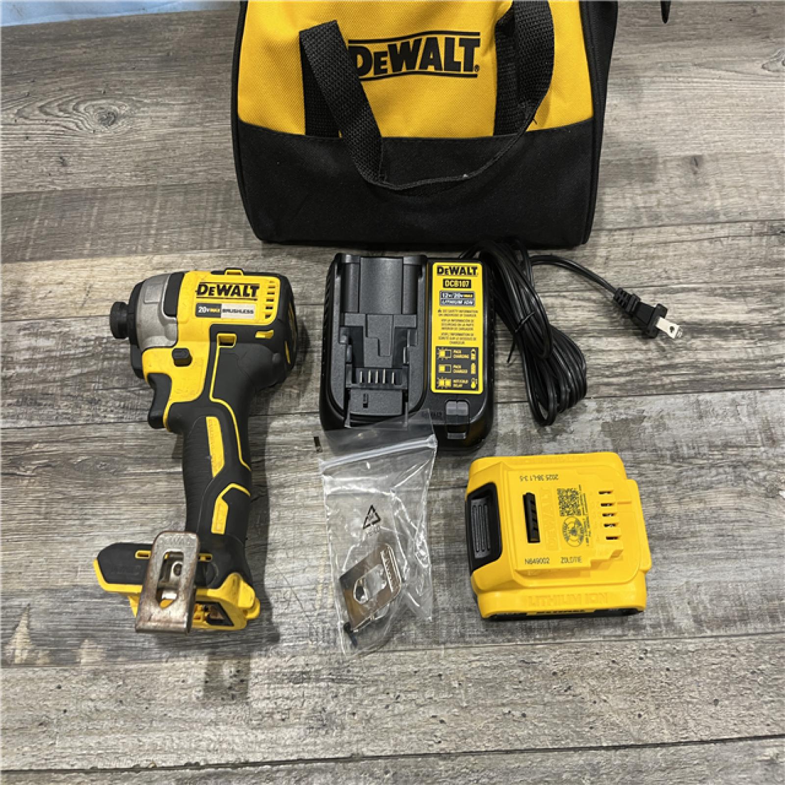 AS-IS DEWALT 20V MAX Lithium-Ion Brushless Cordless 1/4 in. Impact Driver Kit