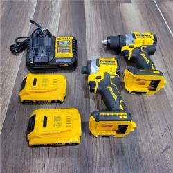 GOOD DEWALT 20V MAX XR Cordless Drill/Driver, ATOMIC Impact Driver 2 Tool Combo Kit, (2) 2.0Ah Batteries, Charger, and Bag