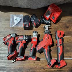 CALIFORNIA AS-IS MILWAUKEE M18 5-TOOL COMBO KIT(BATTERIES,CHARGER,AND BAG INCLUDED)