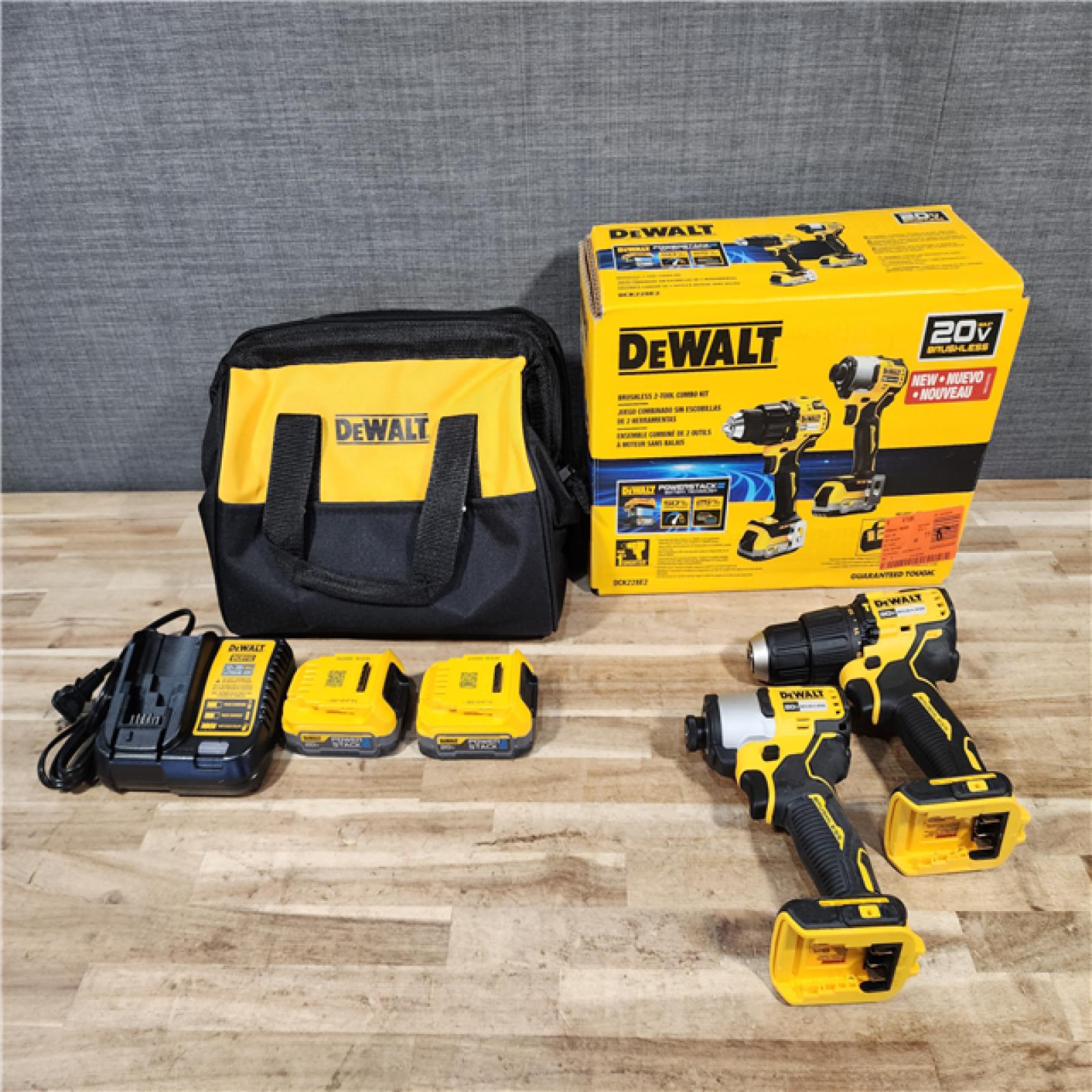 HOUSTON LOCATION - AS-IS DEWALT 20V MAX Lithium-Ion 2-Tool Cordless Brushless Combo Kit