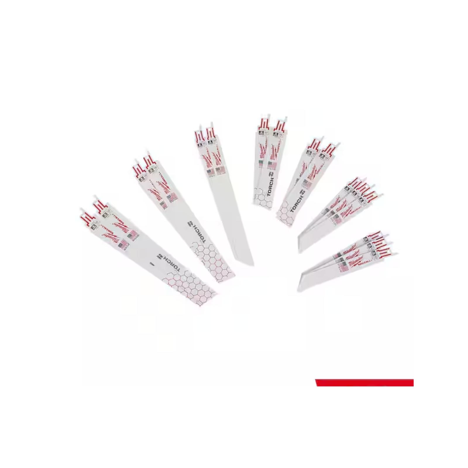 NEW! - Milwaukee SAWZALL Metal Cutting Bi-Metal Reciprocating Blade Set W/ 9 in. 8 TPI NITRUS TORCH Blade (17 Piece) - 10 UNITS