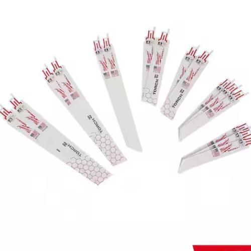 NEW! - Milwaukee SAWZALL Metal Cutting Bi-Metal Reciprocating Blade Set W/ 9 in. 8 TPI NITRUS TORCH Blade (17 Piece) - 10 UNITS