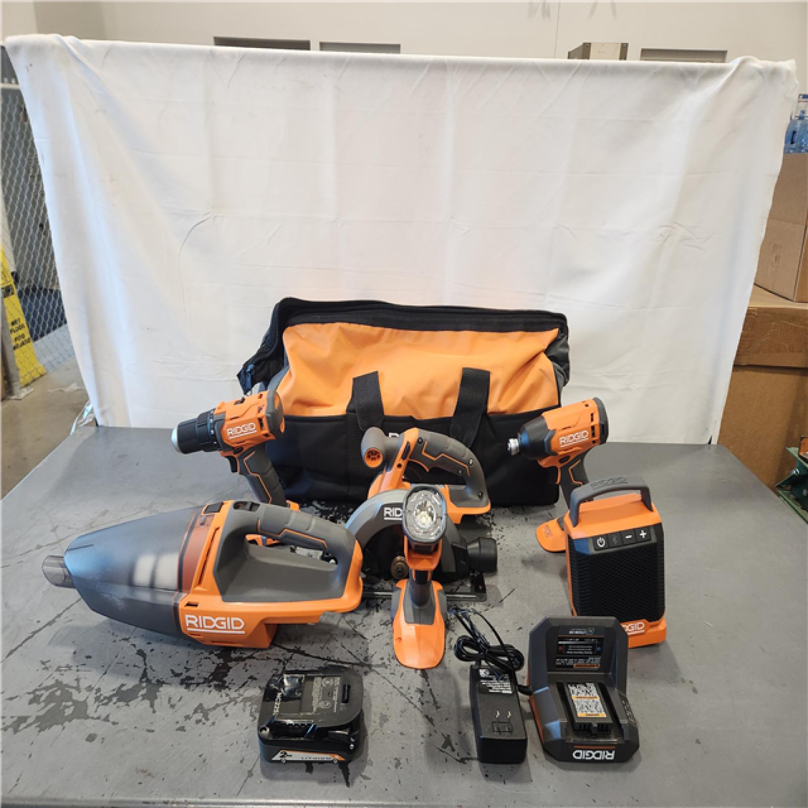 AS-IS- 18V Cordless 6-Tool Combo Kit with 2.0 Ah Battery  Charger  and Tool Bag