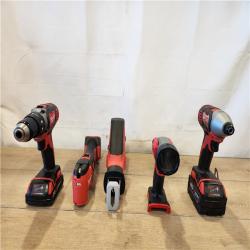AS-IS- M18 18V Lithium-Ion Cordless Combo Kit (5-Tool) with (2) Batteries  Charger and Tool Bag