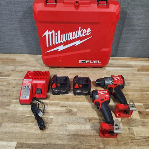 HOUSTON LOCATION - AS - IS Milwaukee FUEL 18V Lithium-Ion Brushless Cordless Hammer Drill and Impact Driver Combo Kit