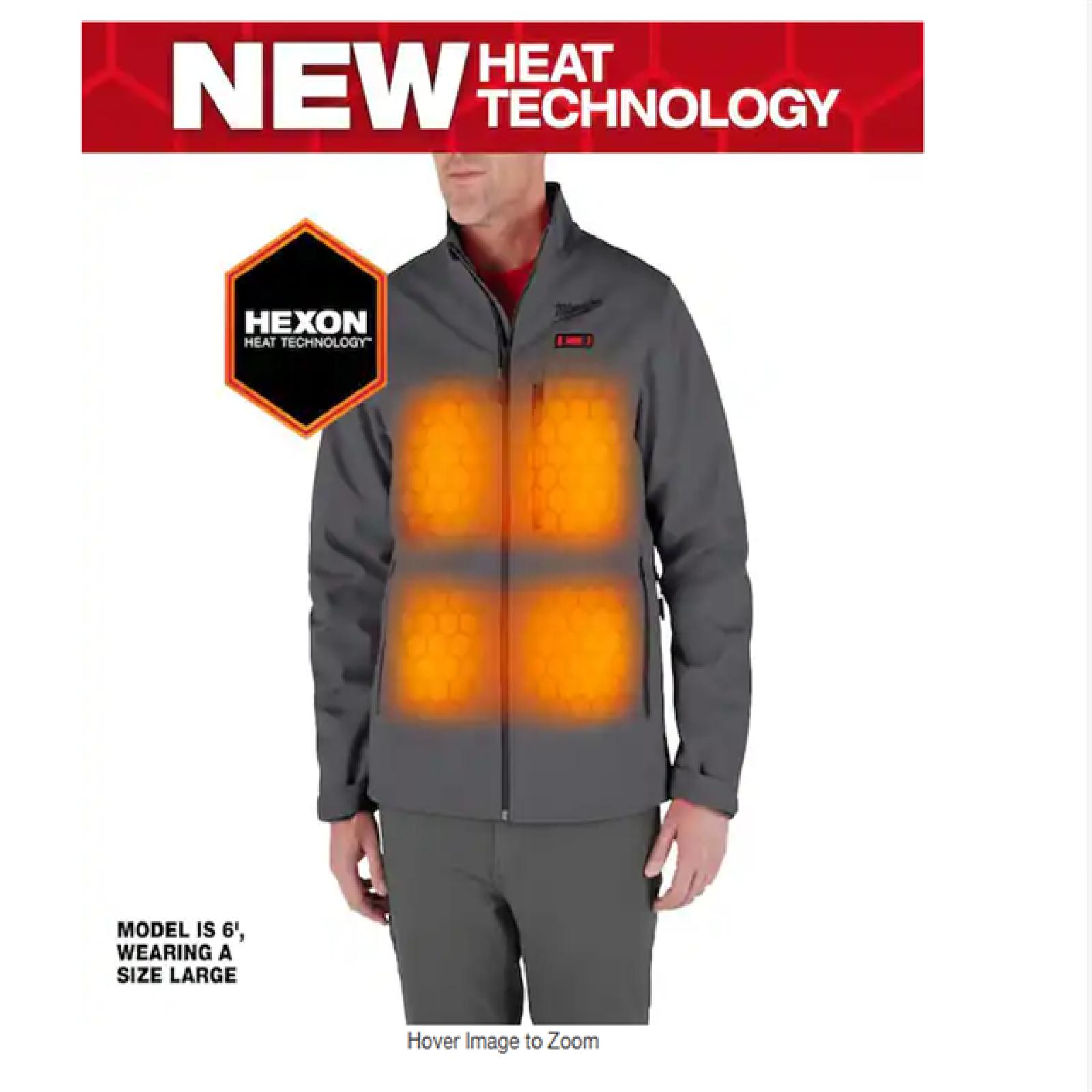 NEW! - Milwaukee Men's Medium M12 12V Lithium-Ion Cordless TOUGHSHELL Gray Heated Jacket