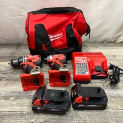 AS-IS Milwaukee 18V Lithium-Ion Brushless Cordless Compact Drill/Impact Combo Kit