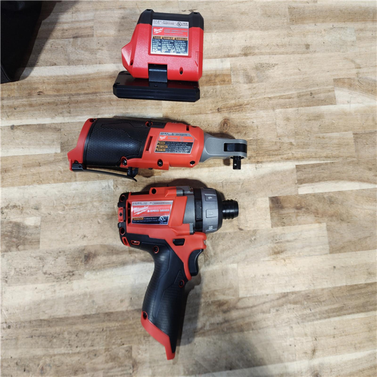 HOUSTON LOCATION - AS-IS (APPEARS LIKE NEW) Milwaukee 12V Lithium-Ion Cordless Screwdriver  3/8 in. High Speed Ratchet  Light Combo Kit