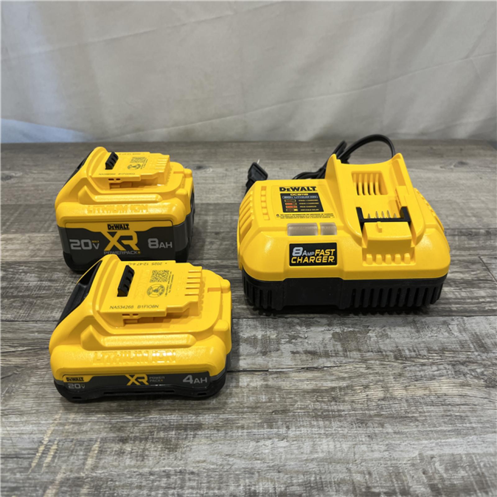 LIKE NEW - DEWALT 20V XR Lithium-Ion Starter Pack with 8.0 Ah and 4.0 Ah Battery Packs and Charger