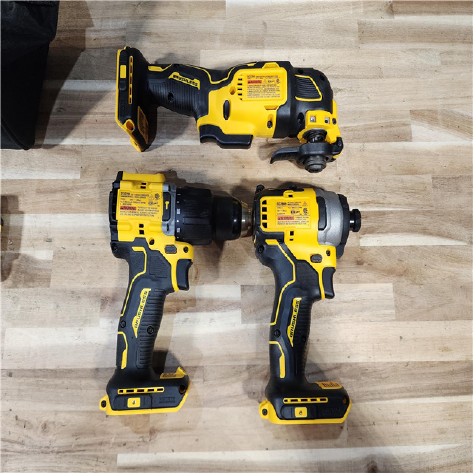HOUSTON LOCATION - AS-IS DEWALT ATOMIC 20-Volt Lithium-Ion Cordless Brushless (3-Tool) Combo Kit