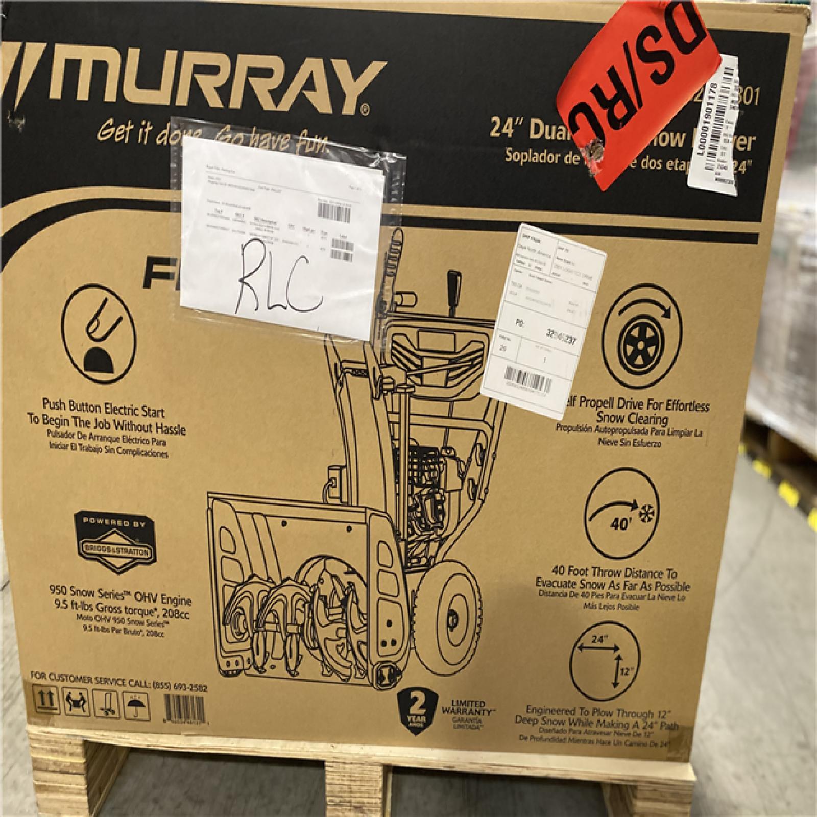 DALLAS LOCATION- NEW!- Murray 24 in. 208cc Self-Propelled 2-Stage Gas Snow Blower with Electric Start