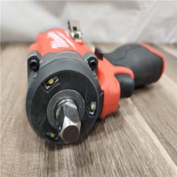 AS-IS- Milwaukee M12 FUEL 12V Lithium-Ion Brushless Cordless Stubby 1/2 in. Impact Wrench (Tool-Only)