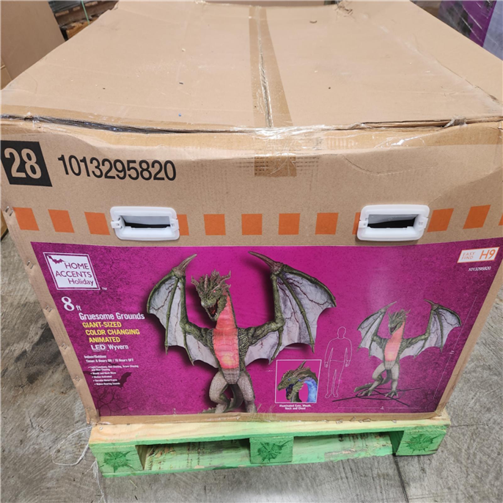 Phoenix NEW Home Accents Holiday 8 ft. Wide Gruesome Grounds Giant-Sized Color Changing Animated LED Wyvern H9