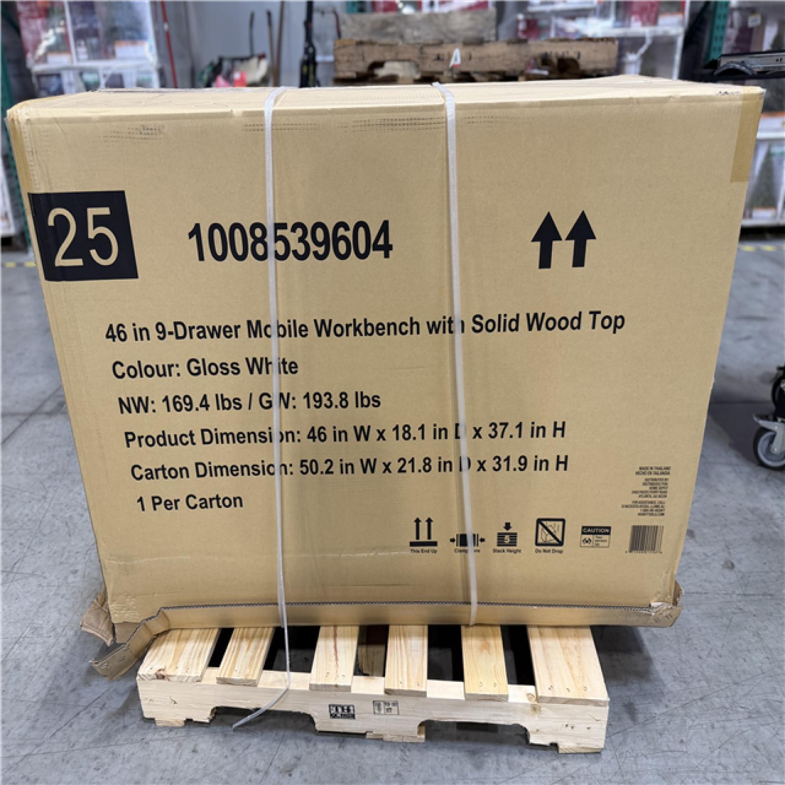 DALLAS LOCATION -AS-IS HUSKY 46IN 9 DRAWER WORKBENCH WHITE