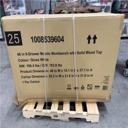 DALLAS LOCATION -AS-IS HUSKY 46IN 9 DRAWER WORKBENCH WHITE