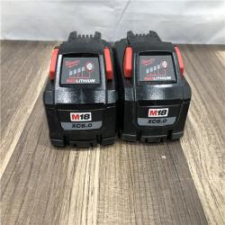AS-IS Milwaukee 18-Volt Lithium-Ion Battery Pack (2) 5.0Ah and High Output Battery Pack (2) 6.0Ah with PACKOUT 6-Port Rapid Charger