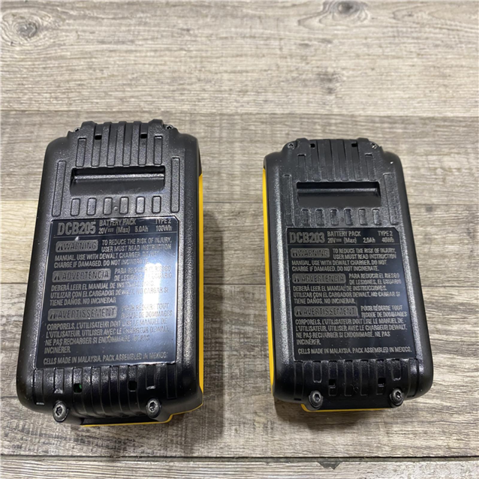 AS-IS DEWALT 20V MAX Lithium-Ion Battery Kit with 5.0Ah and 2.0Ah Battery and Charger