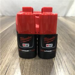 AS-IS Milwaukee M12 12V Lithium-Ion Compact 2.0 Ah Battery Pack (2-Pack) Starter Kit with Charger