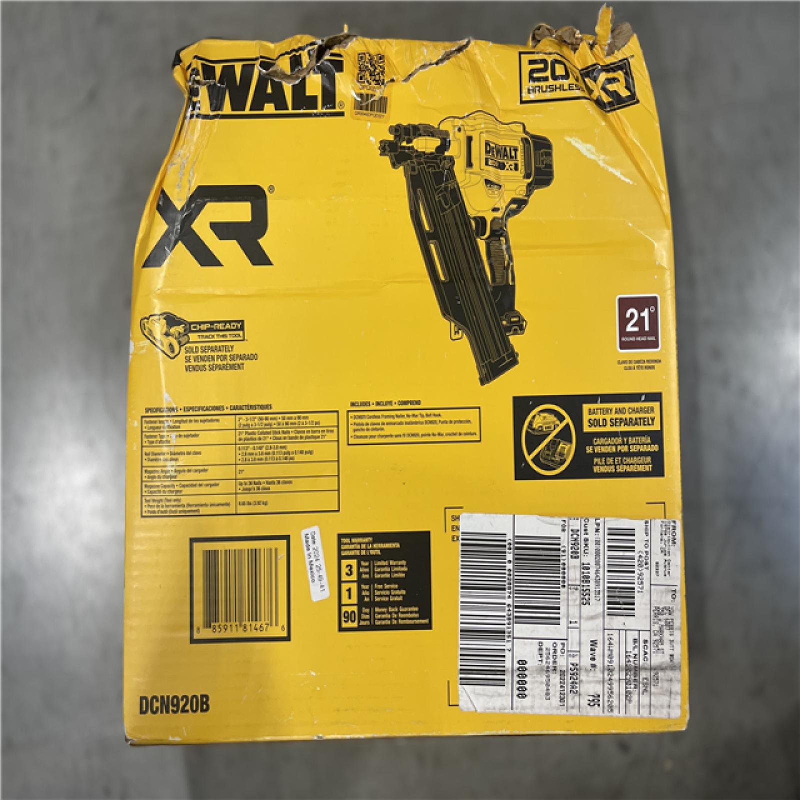 LIKE NEW! DEWALT 20-Volt 21° Cordless Framing Nailer (Tool-Only)