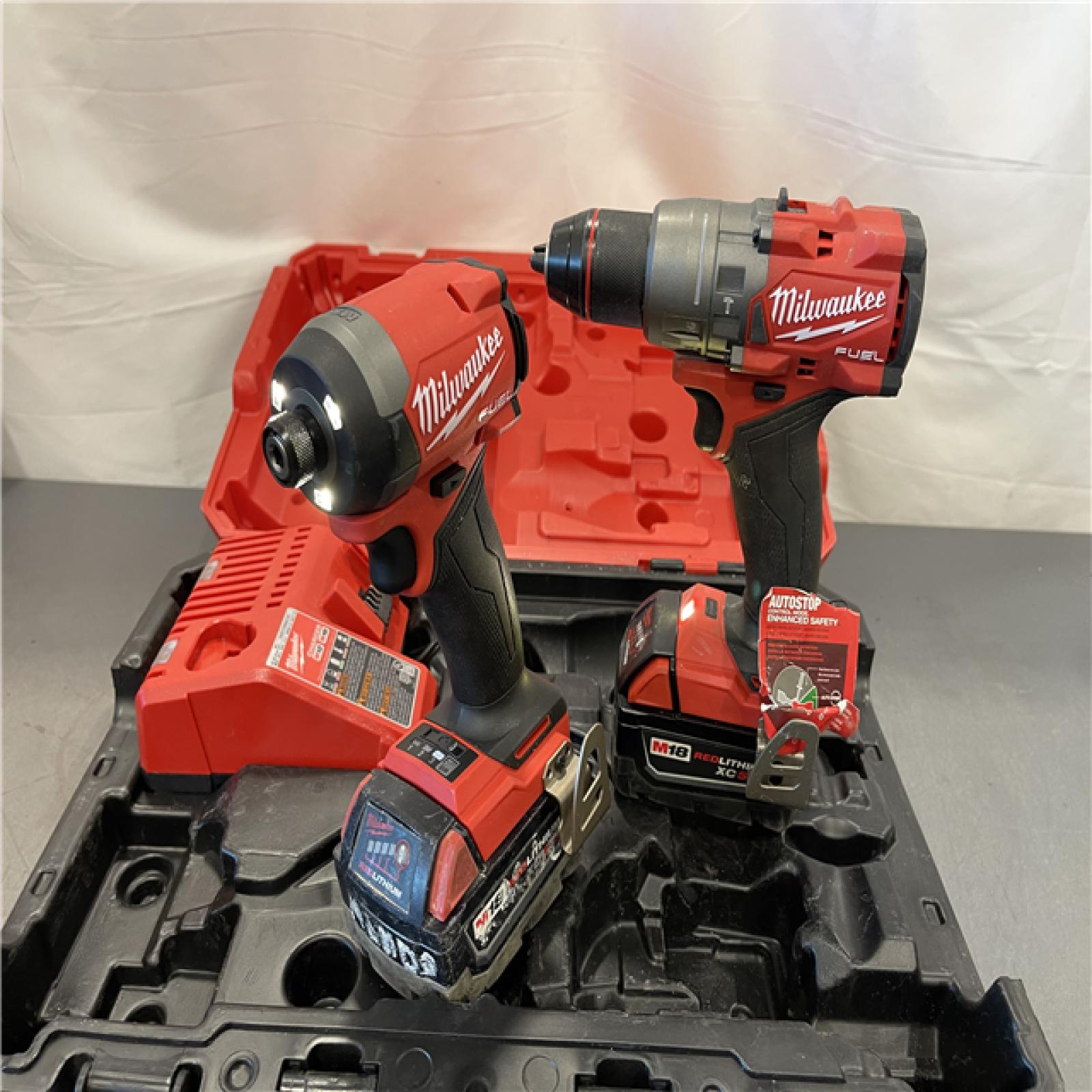 AS-IS - Milwaukee M18 FUEL 18V Lithium-Ion Brushless Cordless Hammer Drill and Impact Driver Combo Kit