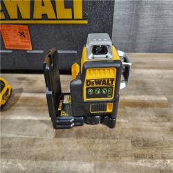HOUSTON LOCATION - AS-IS DEWALT 12V MAX Lithium-Ion 100 Ft. Green Self-Leveling 3-Beam 360 Degree Laser Level with 2.0Ah Battery, Charger and Case