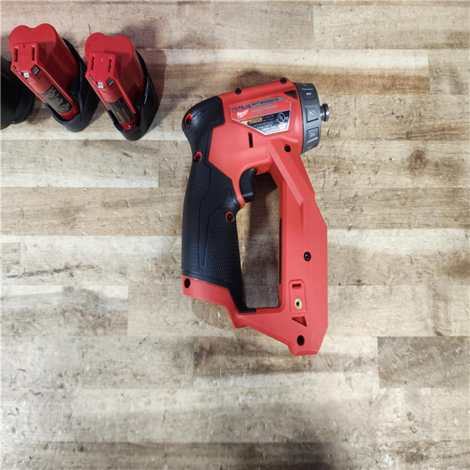 HOUSTON LOCATION - AS - IS Milwaukee  FUEL 12V Lithium-Ion Brushless Cordless 4-in-1 Installation 3/8 in. W/ (2) BATTERIES